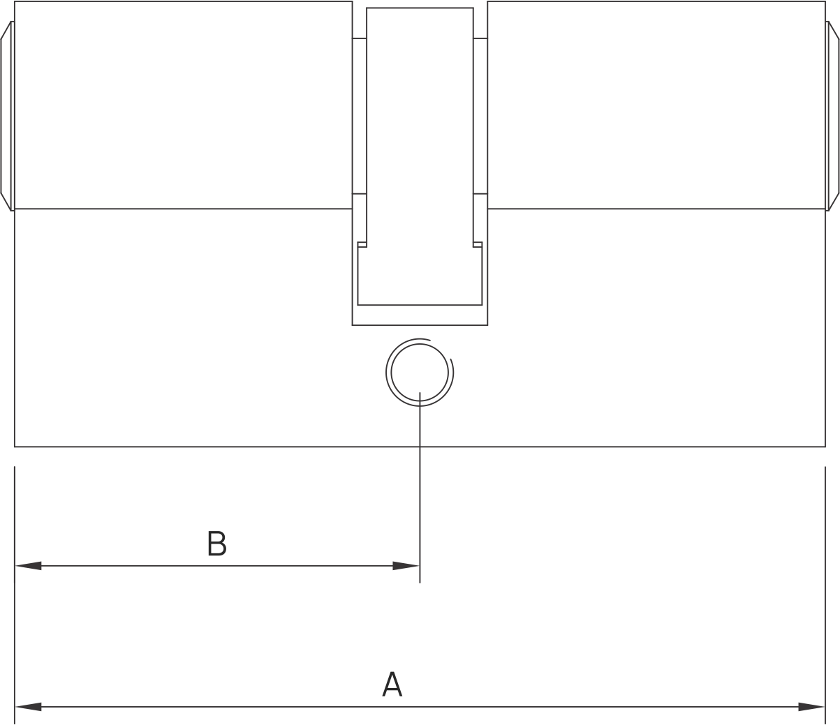 Both Side Key/Knob with 5 Computer Key (Brass)