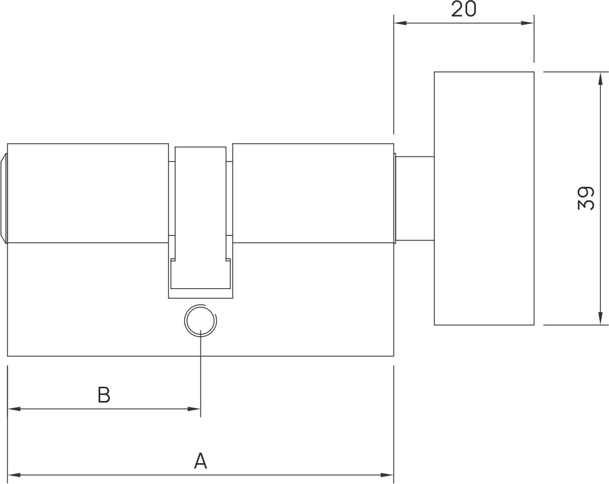 Key Less Cylinder (Brass)