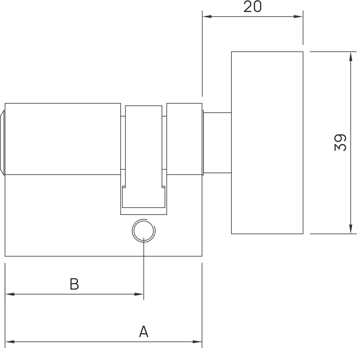 Half Cylinder / Knob (Brass)